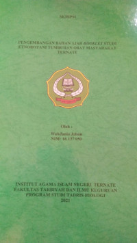 PENGEMBANGAN BAHAN AJAR BOOKLET STUDI ETNOBOTANI TUMBUHAN OBAT MASYARAKAT TERNATE