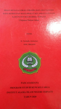 PERANAN SEKOLAH LUAR BIASA ( LSB ) DAN PENGEMBANGAN ORANG CACAT SEBAGAI SEMBER DAYA MANUSIA DI KOTA ADMINISTRATIF TERNATE