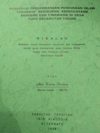 PERANAN PENDIDIKAN ISLAM DALAM MEMBERANTAS KEPERCAYAAN ANIMISME DAN DINAMISME DI  KECAMATAN TIDORE