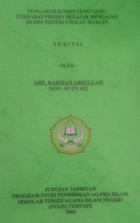 PENGARUH KOMPETENSI GURU TERHADAP PROSES  BELAJAR MENGAJAR DI SMP NEGERI 2 PULAU MAKIAN