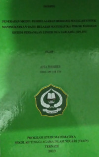 PENERAPAN MODEL PEMBELAJARAN BERBASIS MASALAH UNTUK MENINGKATKAN HASIL BELAJAR MATEMATIKA POKOK BAHASAN SISTEM PERSAMAAN LINIER DUA VARIABEL (SPLDV)