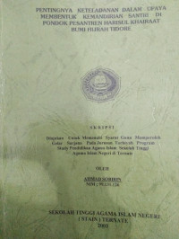 PENTINGNYA KETELADANAN DALAM UPAYA MEMBENTUK KEMANDERIAN SANTRI D PONDOK PASANTREN HAIRUL KHAIRAAT BUMI HIJRA TIDORE