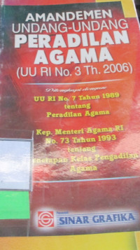 AMANDEMEN UNDANG-UNDANG PERADILAN AGAMA