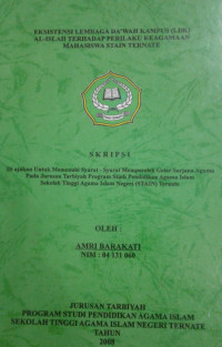 EKSISTENSI LEMBAGA DA'WAH KAMPUS (LDK) AL-ISLAH TERHADAP PERILAKU KEAGAMAAN MAHASISWA STAIN TERNATE