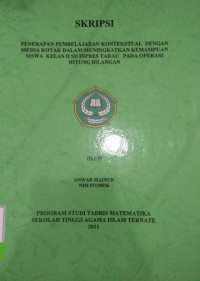 PENERAPAN PEMBELAJARAN KONTEKSTUAL DENGAN MEDIA KOTAK DALAM MENINGKATKAN KEMAMPUAN SISWA KELAS II SD INPRES TARAU PADA OPERASI HITUNG BILANGAN