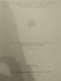 PERANAN ORANG TUA TERHADAP PENDIDIKAN AGAMA DALAM KEHIDUPAN KELUARGA DI KELURAHAN SANGAJI KECAMATAN KOTA TERNATE UTARA