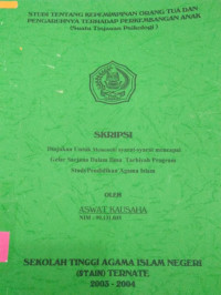 STUDI TENTANG KEPEMIMPINAN ORANG TUA DAN PENGARUHNYA TERHADAP PERKEMBANGAN ANAK (SUATU TINJAUAN PSIKOLOGI)