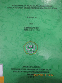 PENGAMALAN NILAI NILAI AGAMA PASCA KONFLIK DI KEC. GALELA SELATAN