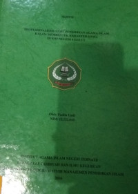 PROFESIONALISME GURU PENDIDIKAN AGAM ISLAM DALAM PEMBENTUKAN KARAKTER SISWA DI SMP NEGERI 4 HALUT