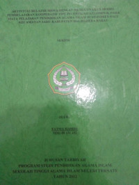 AKTIFITAS BELAJAR SISWA DENGAN MENGGUNAKAN MODEL PEMBELAJARAN KOOPERATIF TIPE INVESTIGASI KELOMPOK PADA MATA PELAJARAN PENDIDIKAN AGAMA ISLAM DI SD INPRES BALU KECAMATAN SAHU KABUPATEN HALMAHERA BARAT