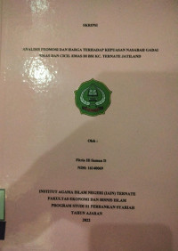 ANALISIS PROMOSI DAN HARGA TERHADAP KEPUASAN NASABAH GADAI EMAS DAN CICIL EMAS DI BSI KC. TERNATE JATILAND