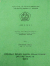 PENDIDIKAN BAGI PEREMPUAN DALAM PERSPEKTIF ISLAM