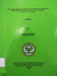 PENGARUH METODE PEMBELAJARAN KOORPERATIF TERHADAP PRESTASI BELAJAR SISWA DI SD INPRES WAIHAMA KECAMATAN SANANA