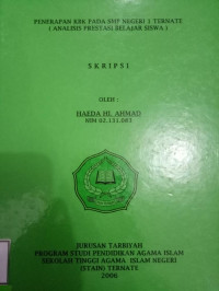 PENERAPAN KBK PADA SMP NEGERI 1 TERNATE (ANALISIS PRESTASI BELAJAR SISWA)