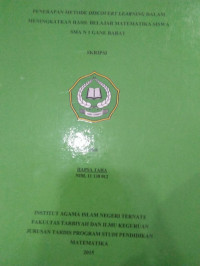 PENERAPAN METODE DISCOVERY LEARNING DALAM MENINGKATKAN HASIL BELAJAR MATEMATIKA SISWA SMA 1 GANE BARAT