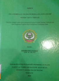 POLA PEMBINAAN TOLERANSI BERAGAMA SISWA DI SMP NEGERI 7 KOTA TERNATE