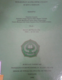 PEMAHAMAN AGAMA SOPIR ANGKOT DI KOTA TERNATE