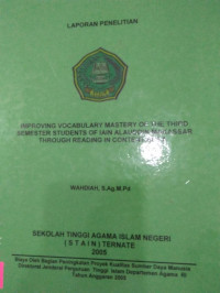 IMPROVING VOCABULARY MASTERY OF THE THIRD SEMESTERSTUDENT OF IAIN ALAUDDIN MAKASAR THROUGH READING IN CONTENT AREA