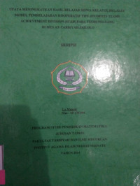 UPAYA MENINGKATKAN HASIL BELAJAR KELAS IX MELALUI MODEL PEMBELAJARAN KOOPERATIF TIPE STUDENS TEAMS ACHIEVEMENT DIVISION (STAD) PADA TEORI PELUANG DI MTS AT-TARBIYAH JAILOLO