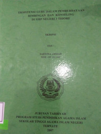 EKSISTENSI GURU DALAM PEMBERDAYAN BIMBINGAN DAN KONSELING DI SMPN 3 TIDORE