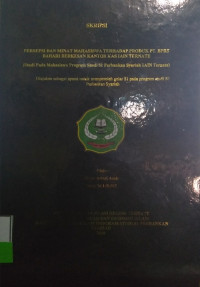 PRESEPSI DAN MINAT MAHASISWA TERHADAP PRODUK PT.BPRS BAHARI BERKESAN KANTOR KAS IAIN TERNATE