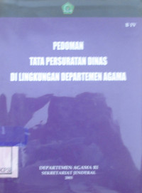 PEDOMAN TATA PERSURATAN DINAS DI LINGKUNGAN DEPARTEMEN AGAMA