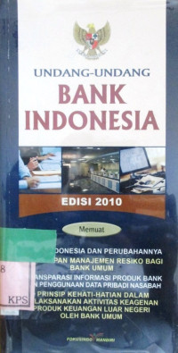 UNDANG-UNDANG BANK INDONESIA