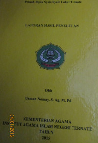 PETUAH BIJAK SYAIR-SYAIR LOKAL TERNATE