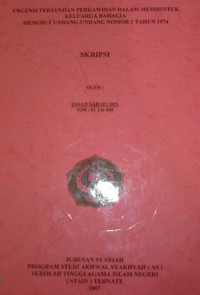 URGENSI PERJANJIAN PERKAWINAN DALAM MEMBENTUK KELUARGA BAHAGIA MENURUT UNDANG-UNDANG NOMOR 1 TAHUN 1974