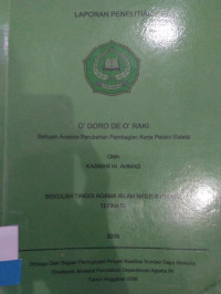 O' DORO DE O' RAKI sebuah analisis perubahan pembagian kerja petani galela