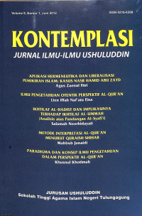 KONTEMPLASI (JURNAL ILMU-ILMU USHULUDDIN)