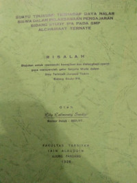 STUDI TINJAUAN TERDAP DAYA NALAR SISWA DALAM PELAKSANAAN PENGAJARAN BIDANG STUDI IPA PADA SMP ALCHAIRAAT TERNATE