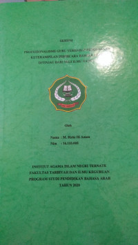 PROFESINALISME GURU TERHADAP PENGUASAAN KETERAMPILAN BERBICARA BAHASA ARAB DI TINJAU DARI SEGI ILMU NAHWU