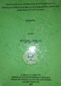 STUDI PERBANDINGAN HASIL BELAJAR BIOLOGI PADA KONSEP CIRI-CIRI MAKHLUK HIDUP MELALUI PEMBELAJARAN AKTIF DENGAN MENGGUNAKAN METODE GENERATIF DAN METODE EKSPERIMEN PADA SISWA KELAS VII DI SMP NEGERI 2 KECAMATAN MANDIOLI SELATAN