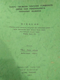 SUATU TINJAUAN TENTANG TUMBUHAN JAMUE DAN PENGARUHNYA TERHADAP MANUSIA