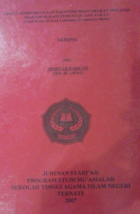 UPAYA PEMBERDAYAAN EKONOMI MASYARAKAT MELALUI MAKSIMALISASI PENGELOLAAN ZAKAT (studi kasus di desa loleolamo kecamatan maba)