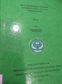 NILAI-NILAI PENDIDIKAN KARAKTER DALAM SURAT LIQMAN AYAT 12-19