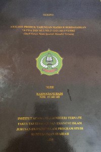 ANALISIS PRODUK TABUNGAN MABRUR BERDASARKAN FATWA DSN MUI NO.29/DSN-MUI/VI/2002