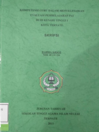 KOMPETENSI GURU DALAM MENYELESAIKAN EVALUASI PEMBELAJARAN DI SD NEGERI 1 KOTA TERNATE