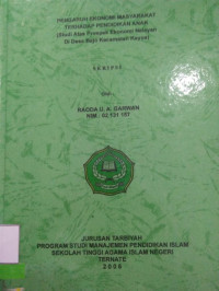 PENGARUH EKONOMI MASYARAKAT TERHADAP PENDIDIKAN ANAK (Studi Atas Prospek Ekonomi Nelayan Di Desa Bajo Kecamatan Kayoa)