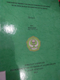 PARTISIPASI ORANG TUA DALAM PENDIDIKAN INFORMAL RT 06 DESA BUSUA KECAMATAN KAYOA BARAT