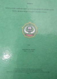 UPAYA GURU AKIDAH AKHLAK DALAM MEMOTIFASI BELAJAR SISWA DI  MAS NURUL YAQIN LOLODA UTARA