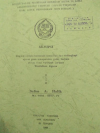 MESJID DALAM PEMBINAAN GENERASI MUDA DI KOTRA ADMINISTRARATIF TERNATE ( SUATU TINJAUAN DARI ASPEK PENDIDIKAN NON FORMAL )