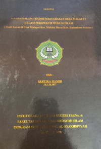 MAHAR DALAM TRADISI MASYARAKAT DESA MALAPAT DALAM PERSPEKTIF HUKUM ISLAM (Studi Kasus di Desa Malapat Kec. Makian Barat Kab. Halmahera Selatan)