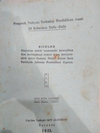 PENGARUH NELAYAN TERHADAP PENDIDIKAN ANAK DI KELURAHAN DUFA-DUFA