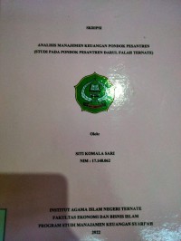 ANALISIS MANAJEMEN KEUANGAN PONDOK PASANTREN (STUDI PADA PONDOK PASANTREN DARUL FALAH TERNATE)