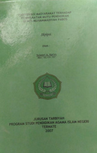 PARTISIPASI MASYARAKATTERHADAP PENINGKATAN MUTU PENDIDIKAN DI MTs MUHAMMADIYAH PABOS