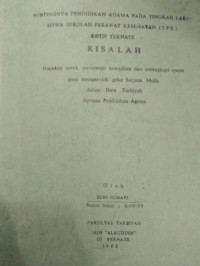 PENTINGNYA PENDIDIKAN AGAMA PADA TINGKAH LAKU SISWA SEKOLAH PERAWAT KESEHATAN (SPK) KOTIP TERNATE