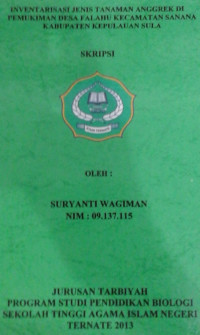 INVENTARISASI JENIS TANAMAN ANGGREK DI PEMUKIMAN DESA FALAHU KECAMATAN SANANA KABUPATEN KEPULAUAN SULA