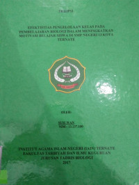 EFEKTIFITAS PENGELOLAAN KELAS PADA MOTIVASI BELAJAR SISWA DI SMP NEGERI 13 KOTA TERNATE